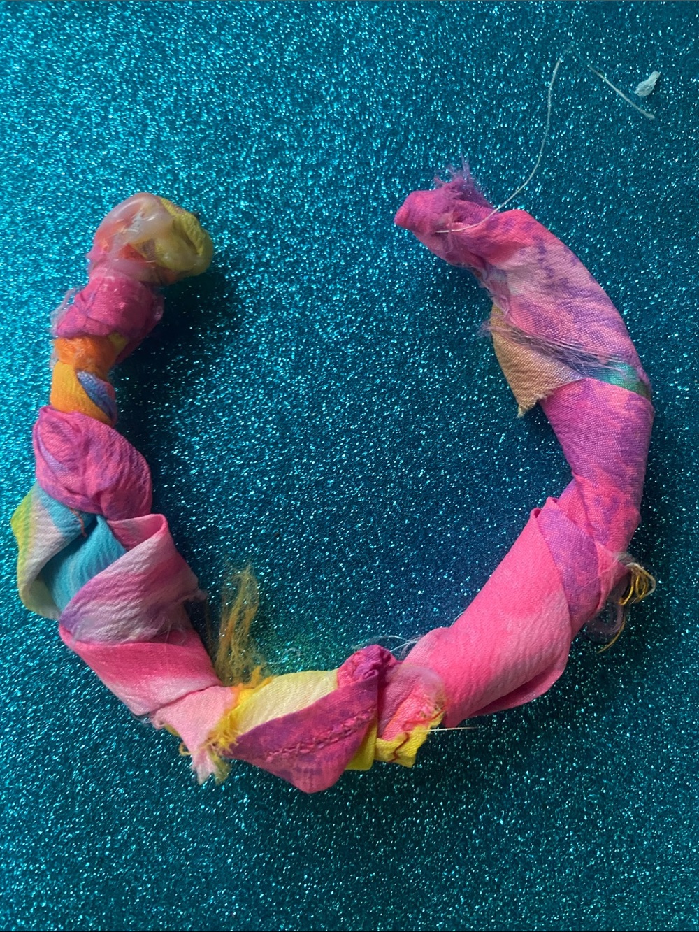Hand-Tied Pink Multi-Color Silk Wrap Bracelet
